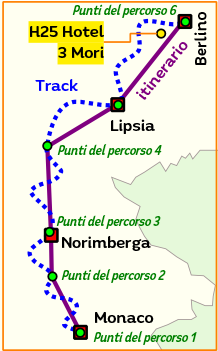 Panoramica di percorsi GPS, tracce e waypoint POI