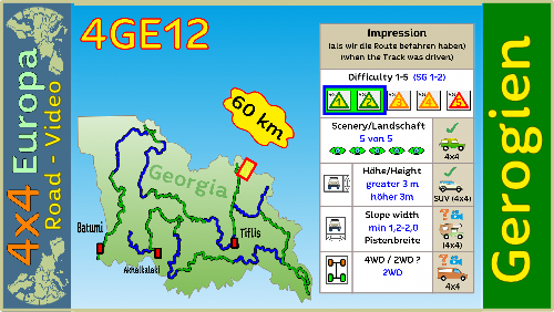 4GE12 Tourenkarte vom Bärenpass in 4x4 Georgien,  Georgia, Georgie