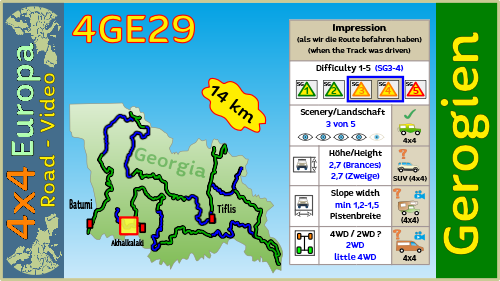 4GE28 Tourenkarte Gratis GPS Routen Georgien für den 4x4 Geländewagen