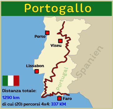 Panoramica del tour 4x4 fuoristrada Portogallo con resoconti di viaggio e spettacolo fotografico inclusi i dati GPS