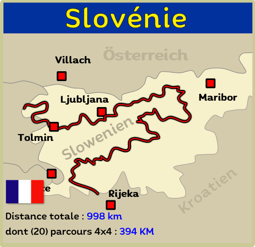 Carte tout-terrain 4x4 de la Slovénie